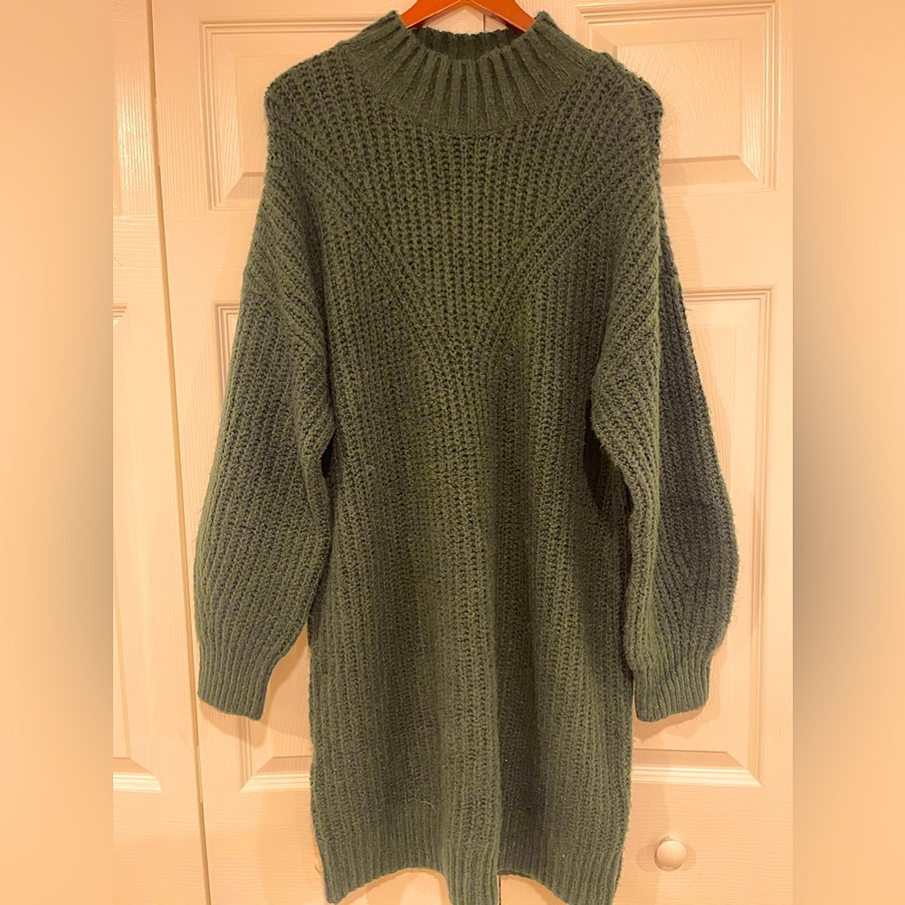 Forest green sweater dress